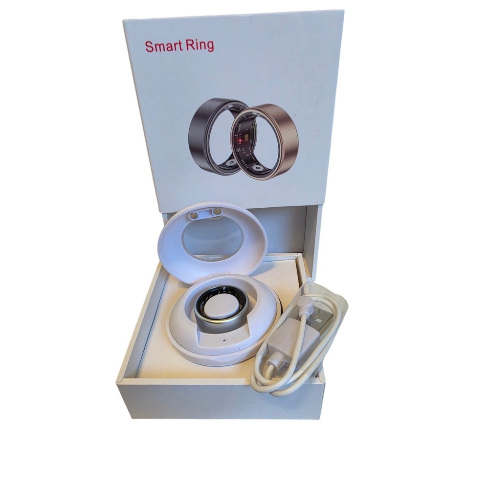 JRing Smart Ring Size‎ 9 Silver Fitness Tracker Heart Rate Monitor Wearable
